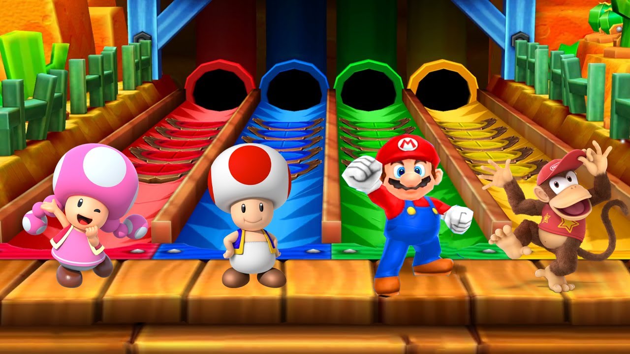 [3ds Mario Party Star Rush] Mini game Toadette Vs Toad vs Mario  Vs Diddy Kong ( Master Difficulty)