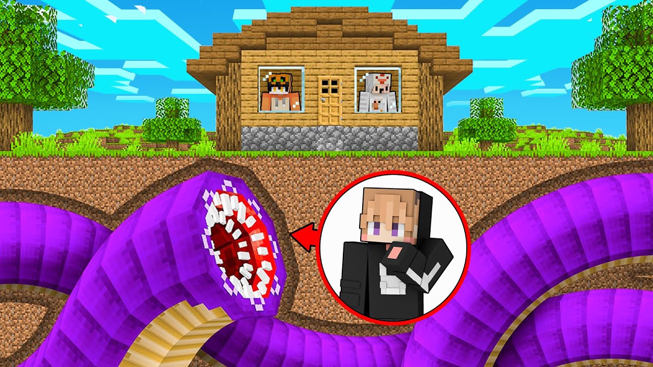 TEMANKU KETAKUTAN!! AKU JADI CACING MONSTER DI MINECRAFT!!