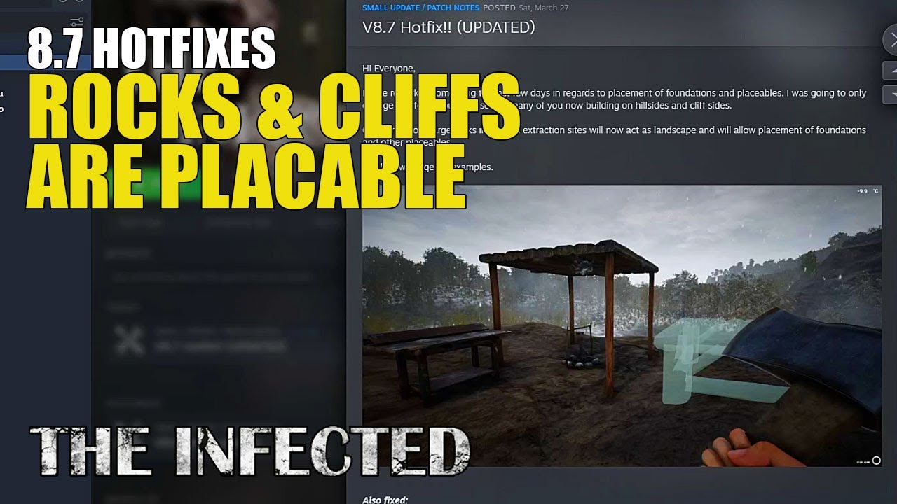 8.7 Hotfixes | ROCKS are PLACABLE | The Infected Gameplay | Patch Update