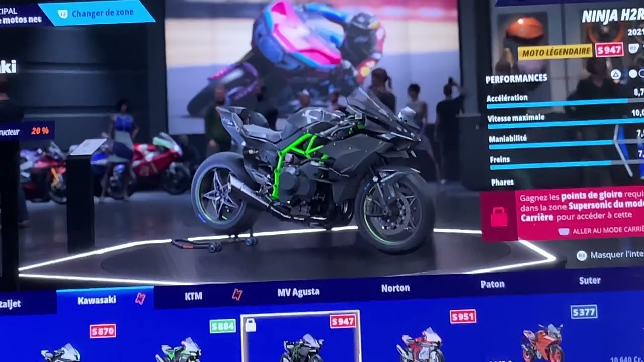 La Kawasaki ninja H2R 210 chevaux