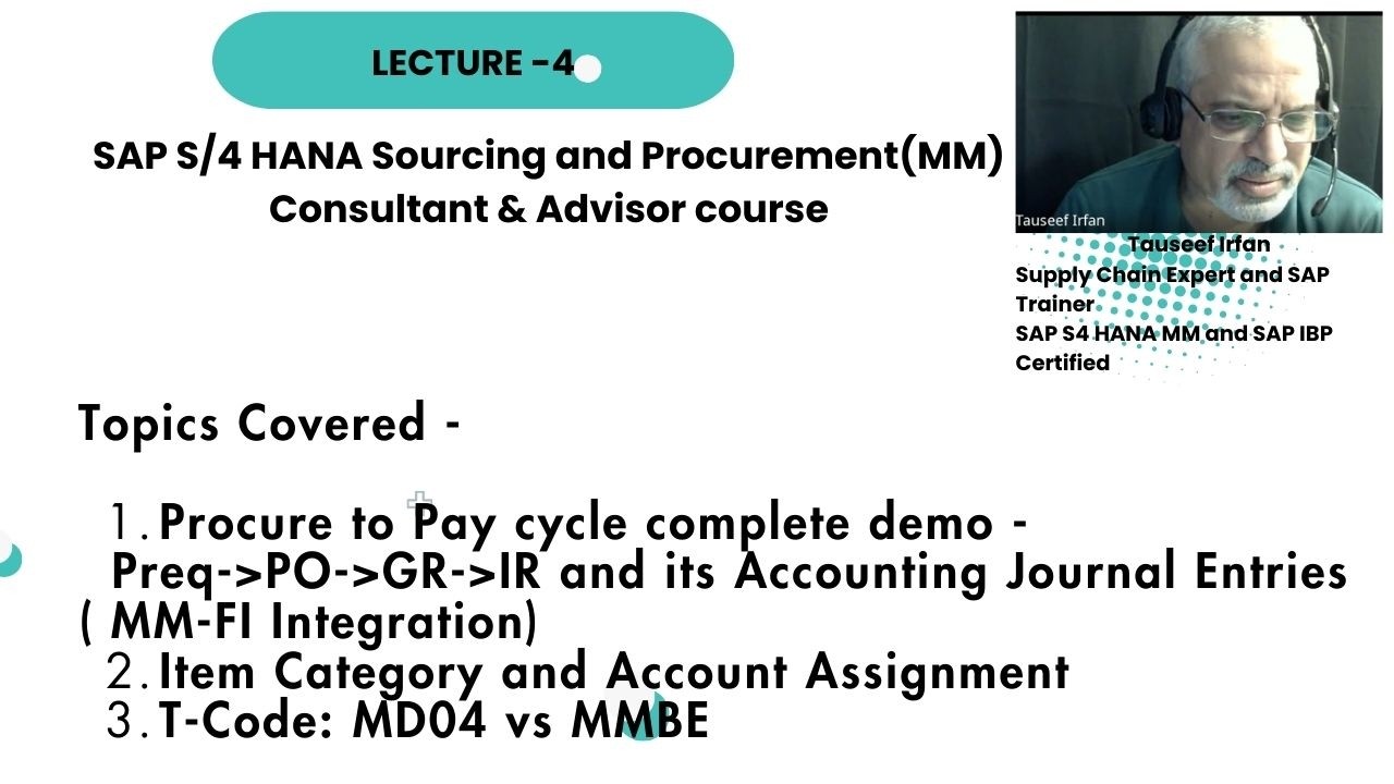 Lecture 4: Complete Procure-to-Pay Demo with MM-FI Journal Entries