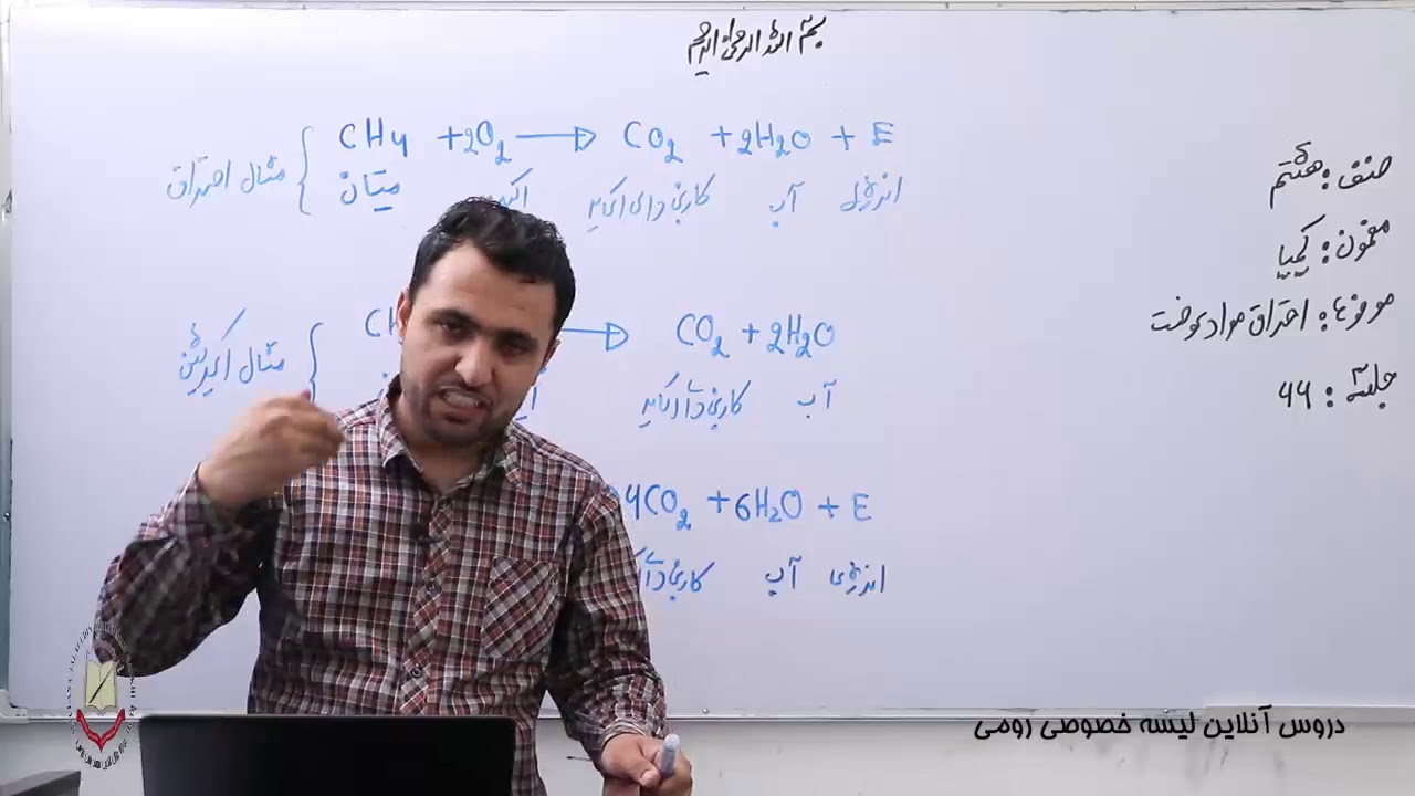 کیمیا صنف هشتم احتراق مواد سوخت 44