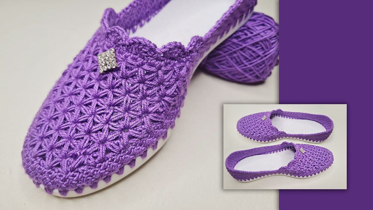 💥⚡МОКАСИНЫ ЖЕНСКИЕ ЛАВАНДА💥💝 ВЯЖЕМ КРЮЧКОМ 🔥💥 CROCHET SHOES