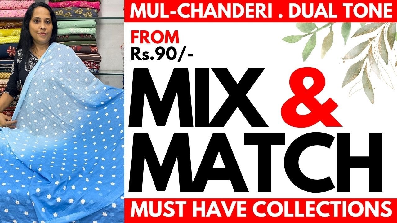 MIX & MATCH COLLECTION | MUL-CHANDERI | SAREE & KURTI COMBO | FROM Rs.90/- | 22JUN25
