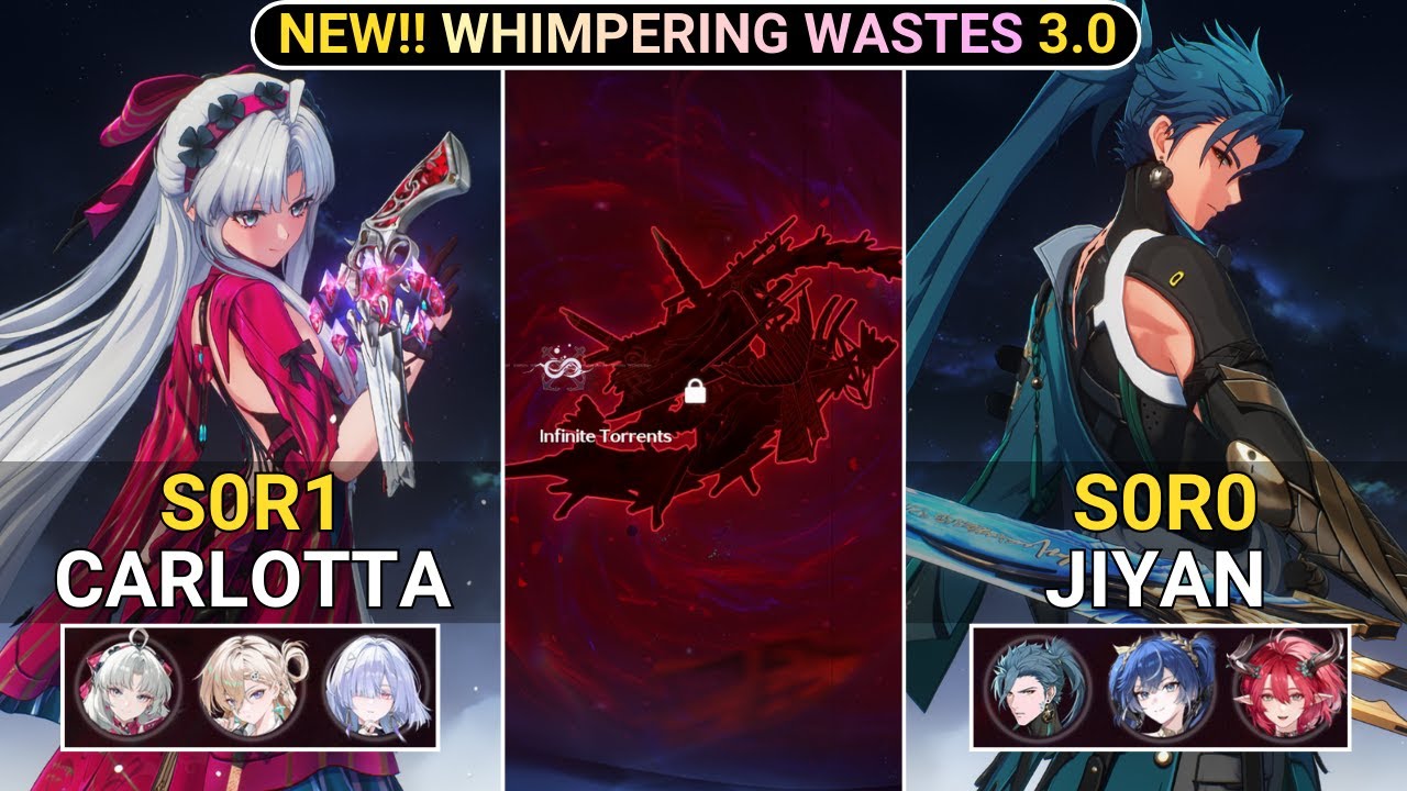 NEW WW RESET! S0R1 Carlotta & S0R0 Jiyan Showcase | NEW!! Whimpering Wastes WW 3.0