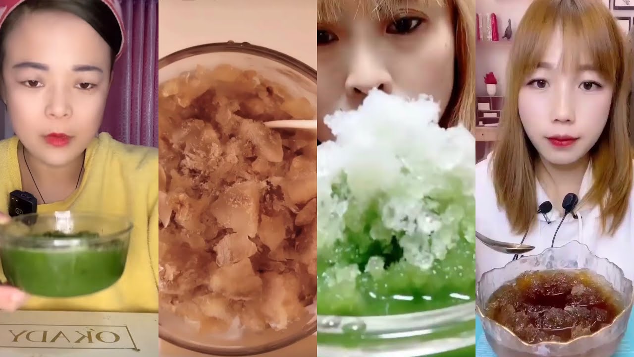 Slushy ice eating asmr/ colorful ice / ice mukbang#iceeating #ice #iceeatingasmr #asmr ￼