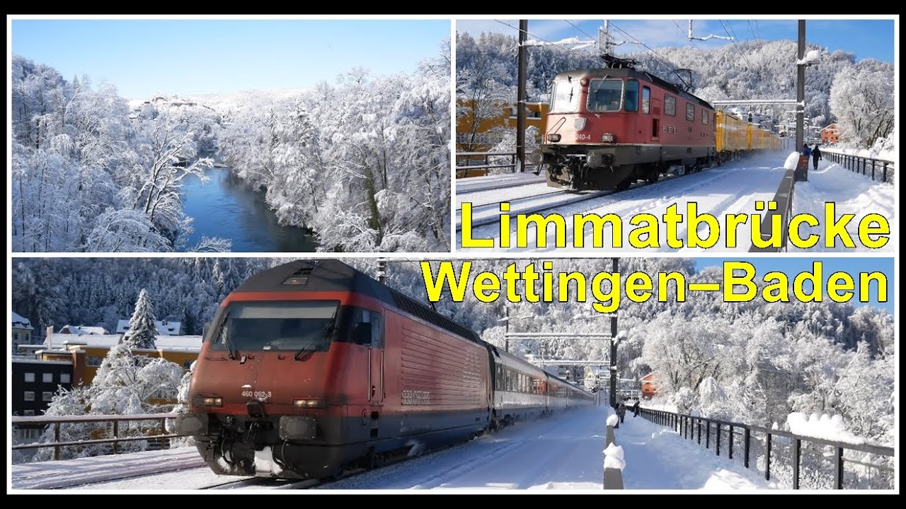 Winter magic Switzerland / Winterzauber auf der Limmatbrücke Wettingen–Baden, Aargau, Schweiz 2021