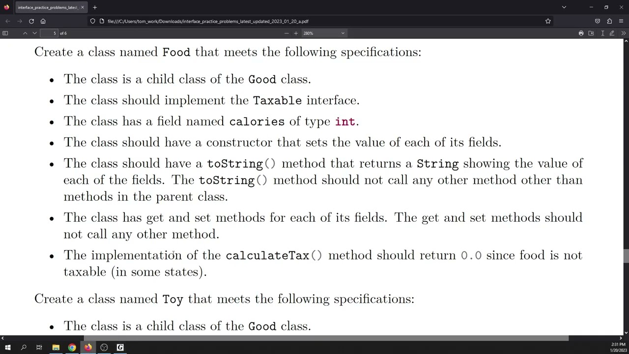 Interfaces Practice Problem 4