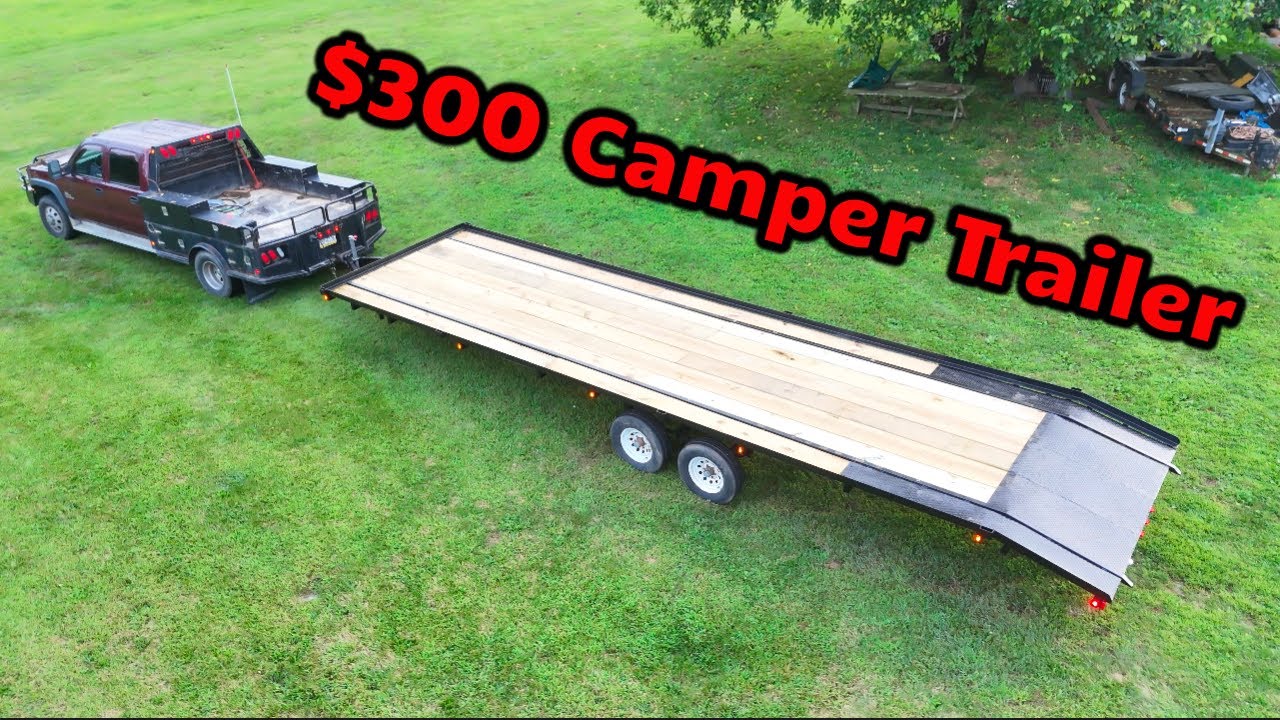 Building a Shipping Container trailer. 32' Flat deck from an old camper