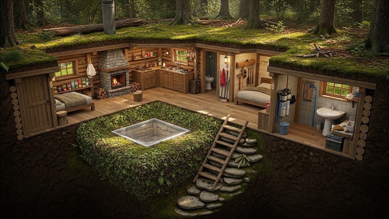 A Hidden Underground Villa Beneath the Forest Floor | Solo Survival Build | Quiet ASMR Shelter