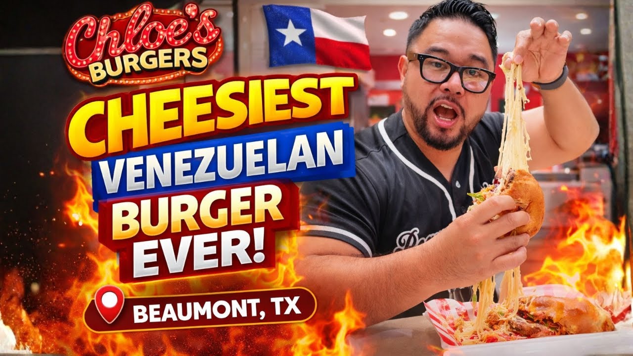 CHEESIEST VENEZUELAN BURGER EVER at Chloe's Burger - Beaumont TX