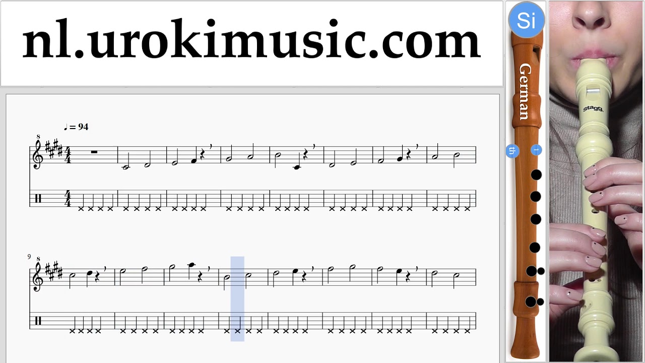 Blokfluitles (G.) Silvestre Dangond Nicky Jam - Cásate Conmigo Muzieknoten Cursus Deel#1 um-i374
