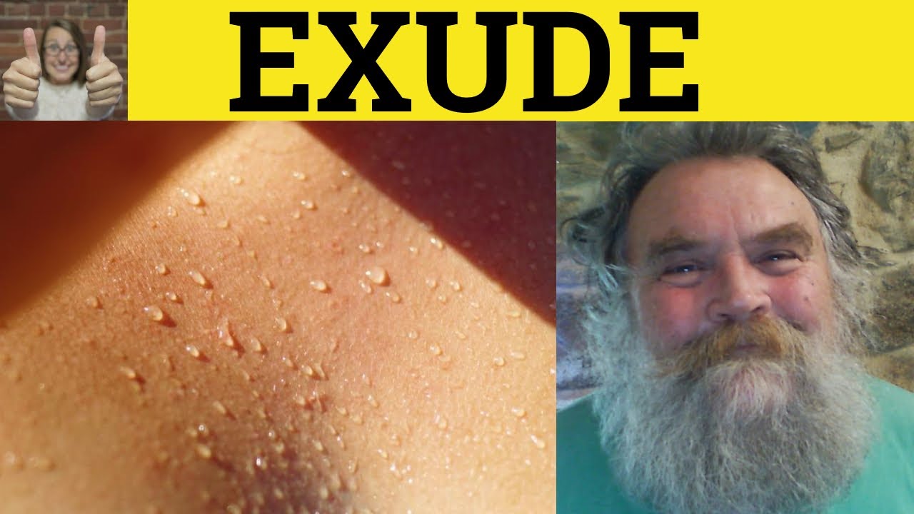 🔵 Exude Defined - Exude Meaning - Exude Examples - Exude Definition - Formal English - Exude