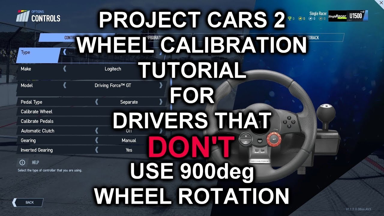 Project Cars 2 - Wheel Rotation for NON 900 Degree Users Tutorial (deadzone problem solved?)