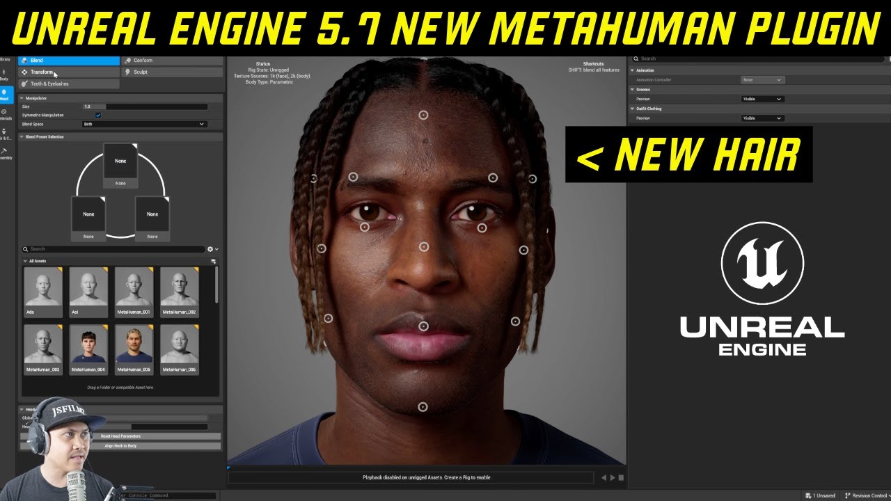 Unreal Engine 5.7 Новый плагин Metahuman