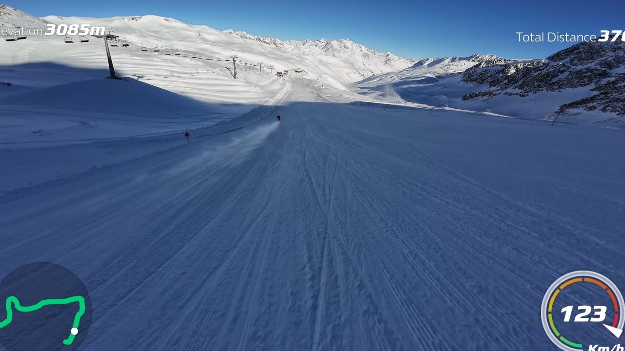 Top speed 123km/h crazy downhill ski by Tin Majcek & Mladen from team Raketa at Val Senales