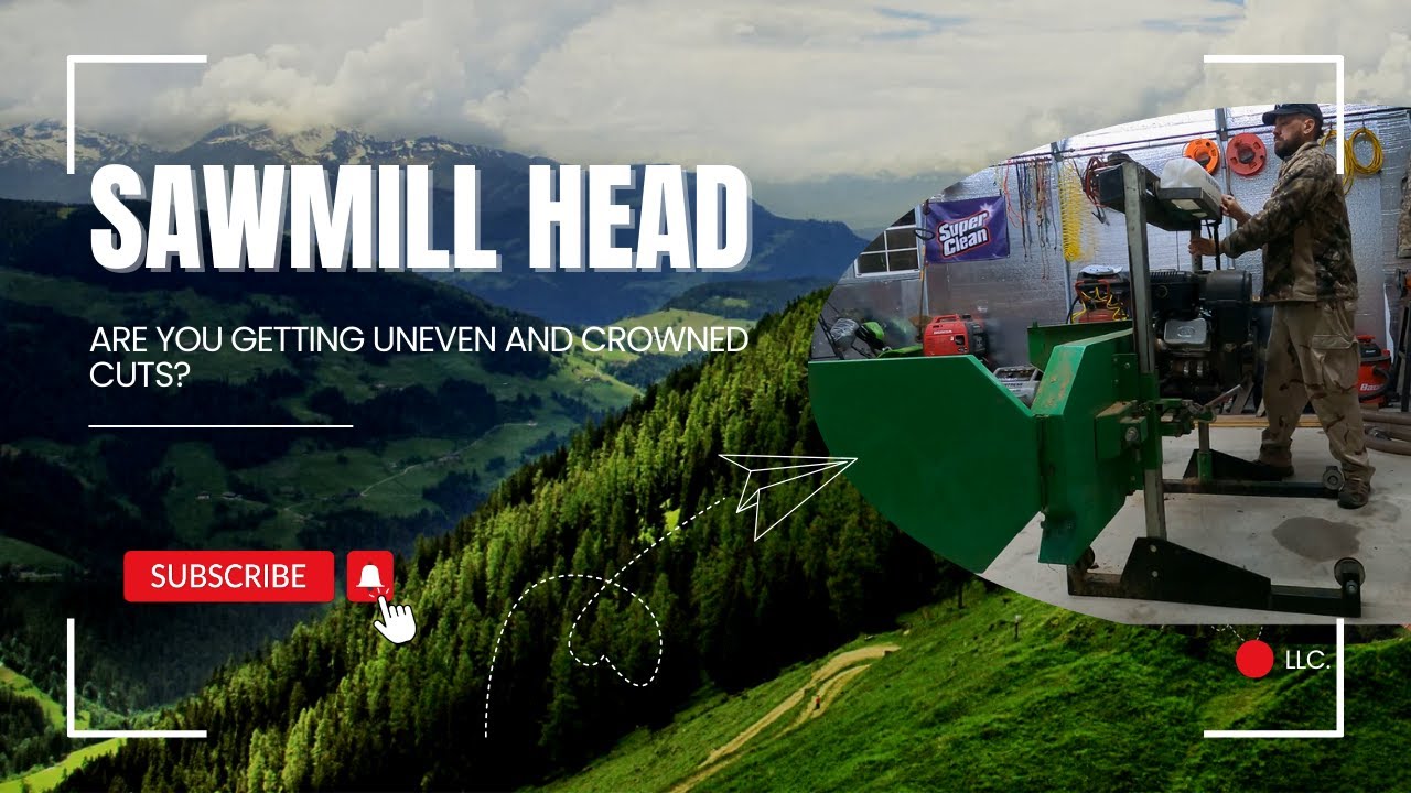 sawmill: sawmill head lift, belt replace, pulley, fixing crowned cuts part 1