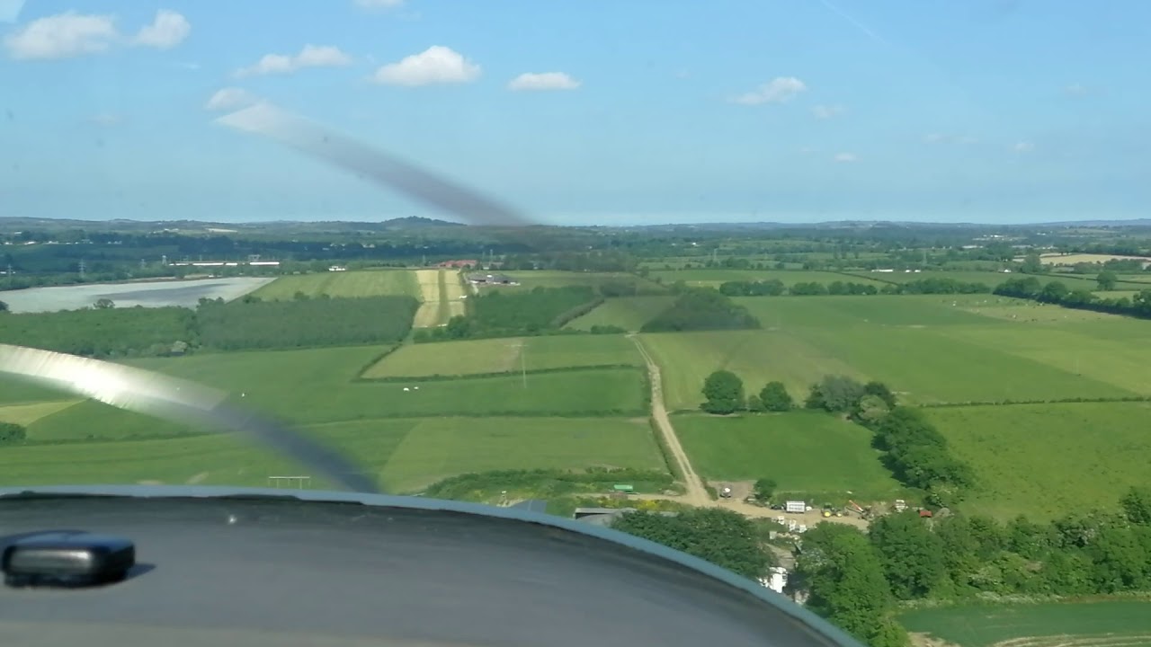 Cockpit video: small airplane landing at Navan airstrip, Co. Meath
