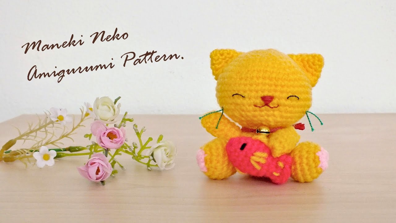 Lucky Cat (Maneki Neko) Amigurumi : Crochet Pattern แพทเทิร์นโครเชต์แมวกวัก
