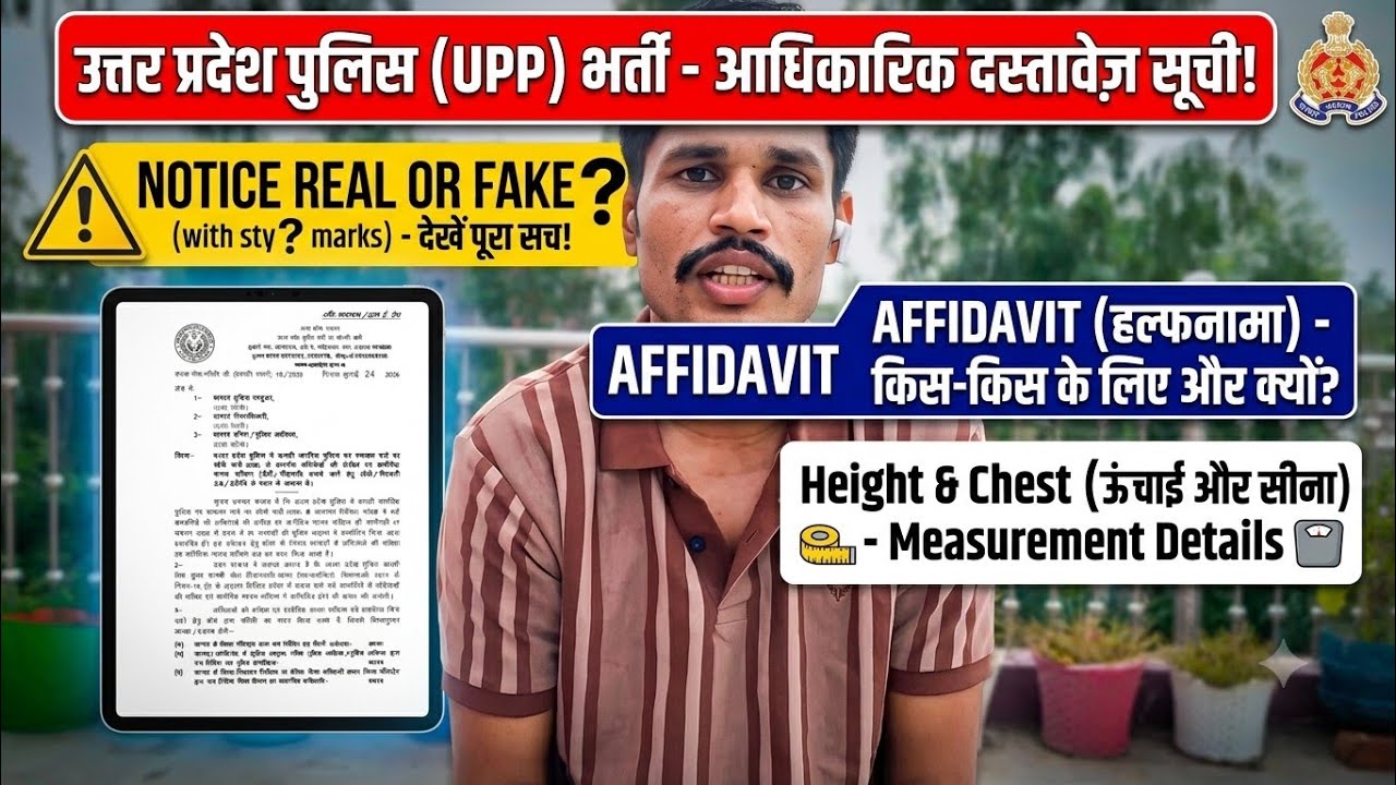 UP Police Required Documents | Notice Real or Fake | Who Needs an Affidavit? | Height & Chest