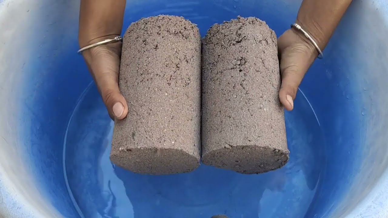 Asmr - gritty dusty 🌪️ cylinders crumbling in water 💦