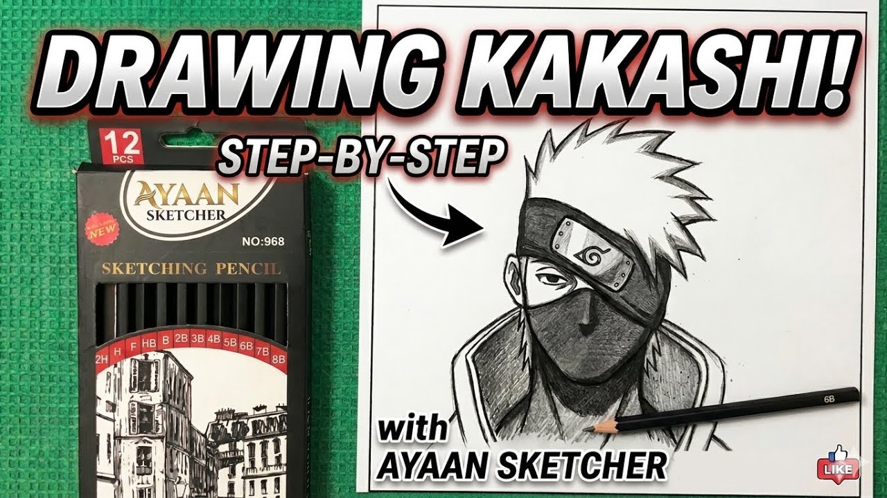 How to sketch kakashi step-by-step