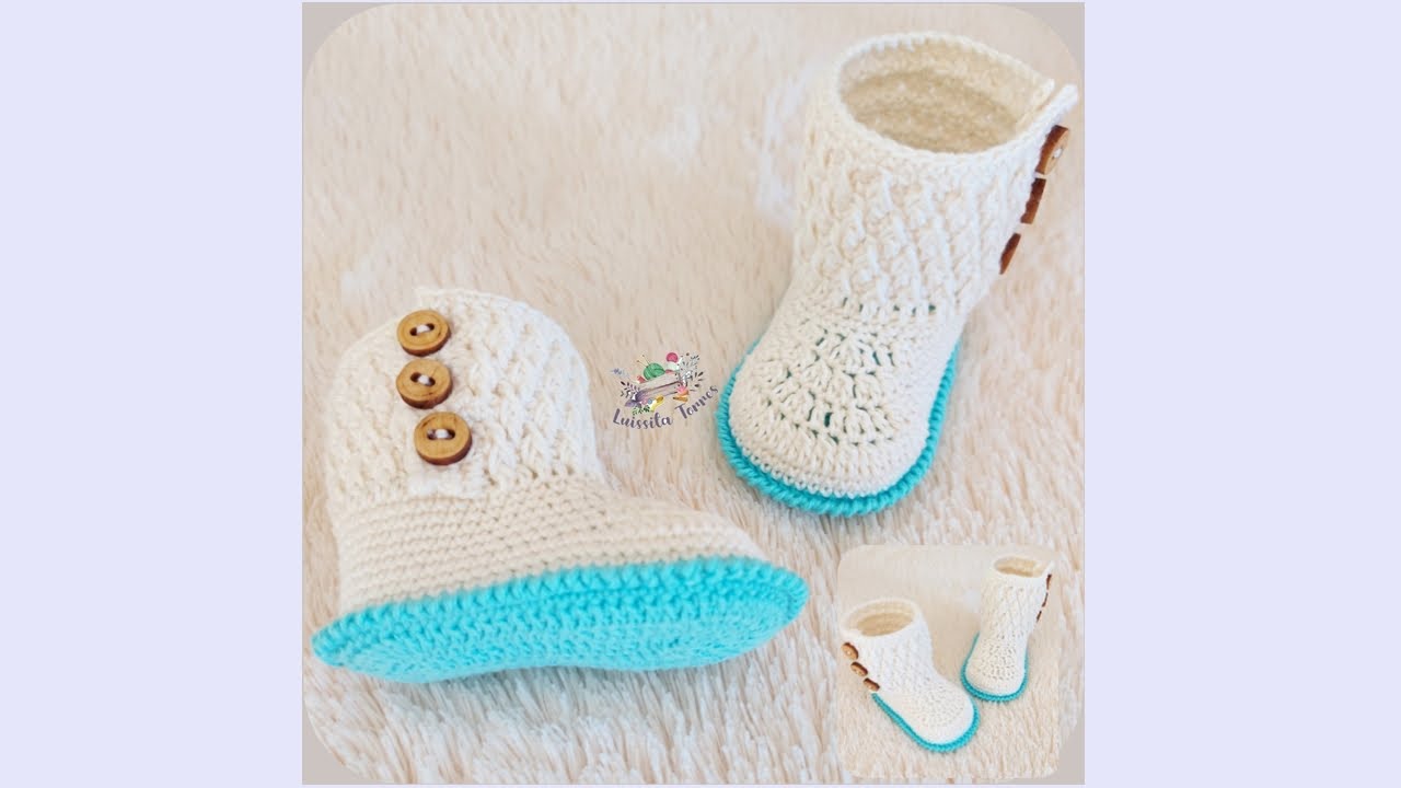 BOTITAS TEJIDAS A CROCHET EN PUNTO GRANIZO - PASO A PASO - 0 A 3 MESES