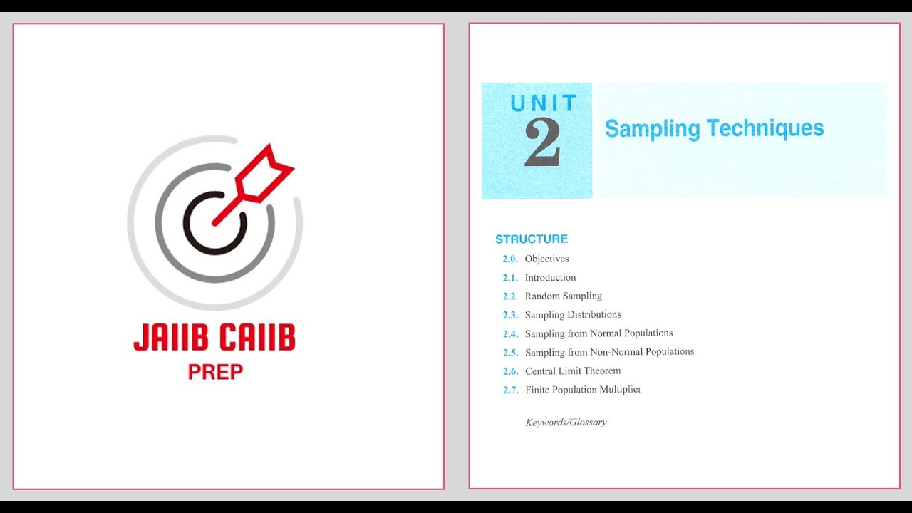 CAIIB June 2025 : Sampling Techniques | ABM Unit 2 Concept & MCQs Class | CAIIB Free Online Classes