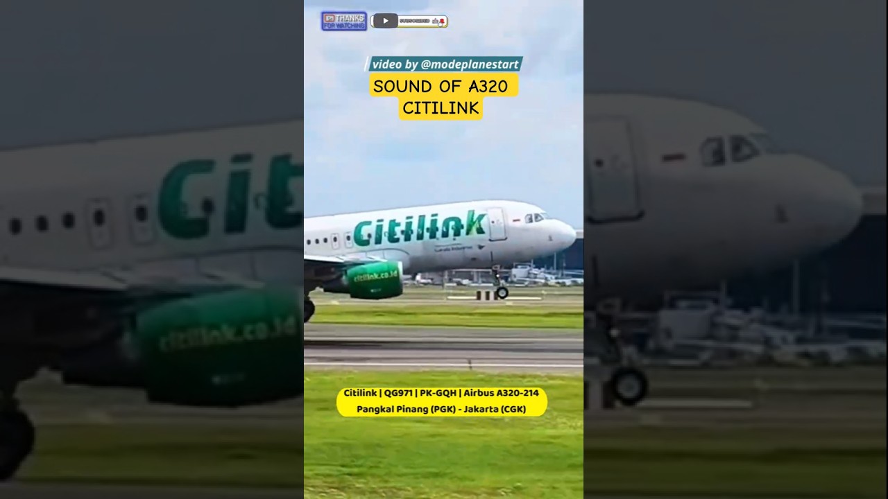 Звук касания шасси A320 о взлётно-посадочную полосу 🔥 Citilink Индонезия