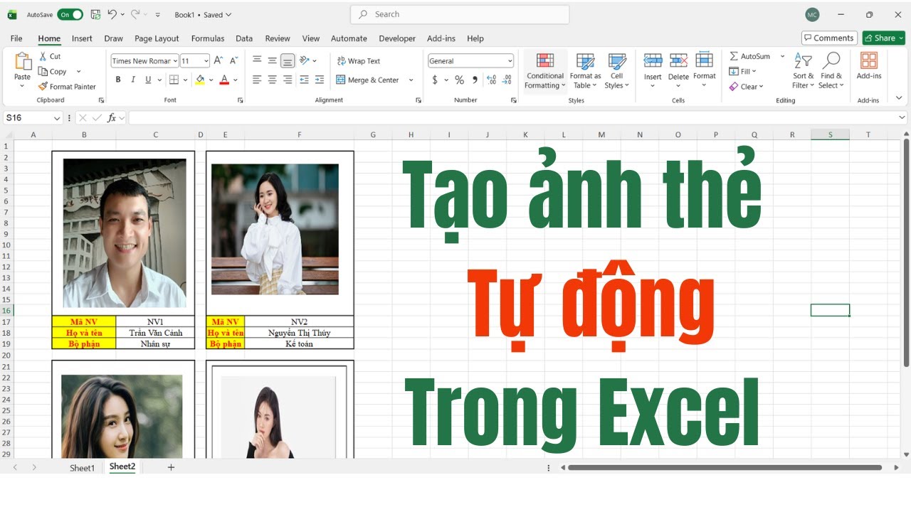 Hướng dẫn tạo ảnh thẻ trong Excel | Chèn ảnh tự động vào Excel (Full)