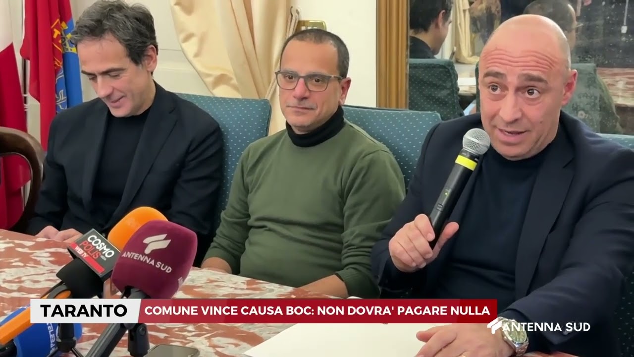 29 GENNAIO 2026   TARANTO; COMUNE VINCE CAUSA BOC, NON DOVRA' PAGARE NULLA