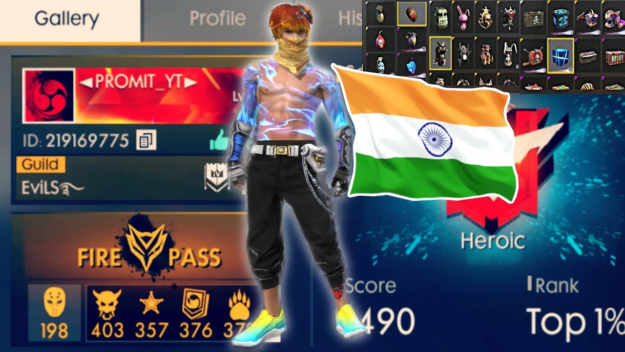 INDIAN YOUTUBER LOWEST COLLECTION IN FREE FIRE || PROMIT_YT || Gamers Zone