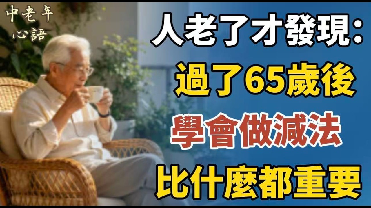 醫生直言：過了65歲，寧可在家靜養，也要少做這幾件事【中老年心語】#養老 #幸福#人生 #晚年幸福 #深夜#讀書 #養生 #佛 #為人處世#哲理