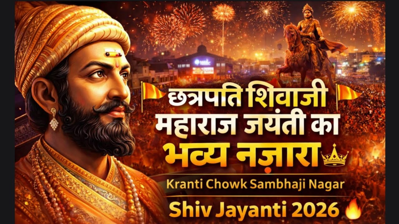 Kranti Chowk Sambhaji Nagar 🚩छत्रपति शिवाजी महाराज जयंती 🚩 Kranti Chowk का भव्य नज़ारा 🚩