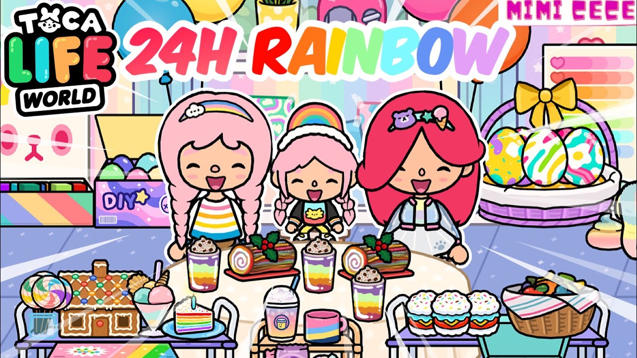 24H ĂN TOÀN ĐỒ MÀU CẦU VỒNG🌈😍💖 24H ONLY EAT RAINBOW FOODS IN TOCA WORLD?