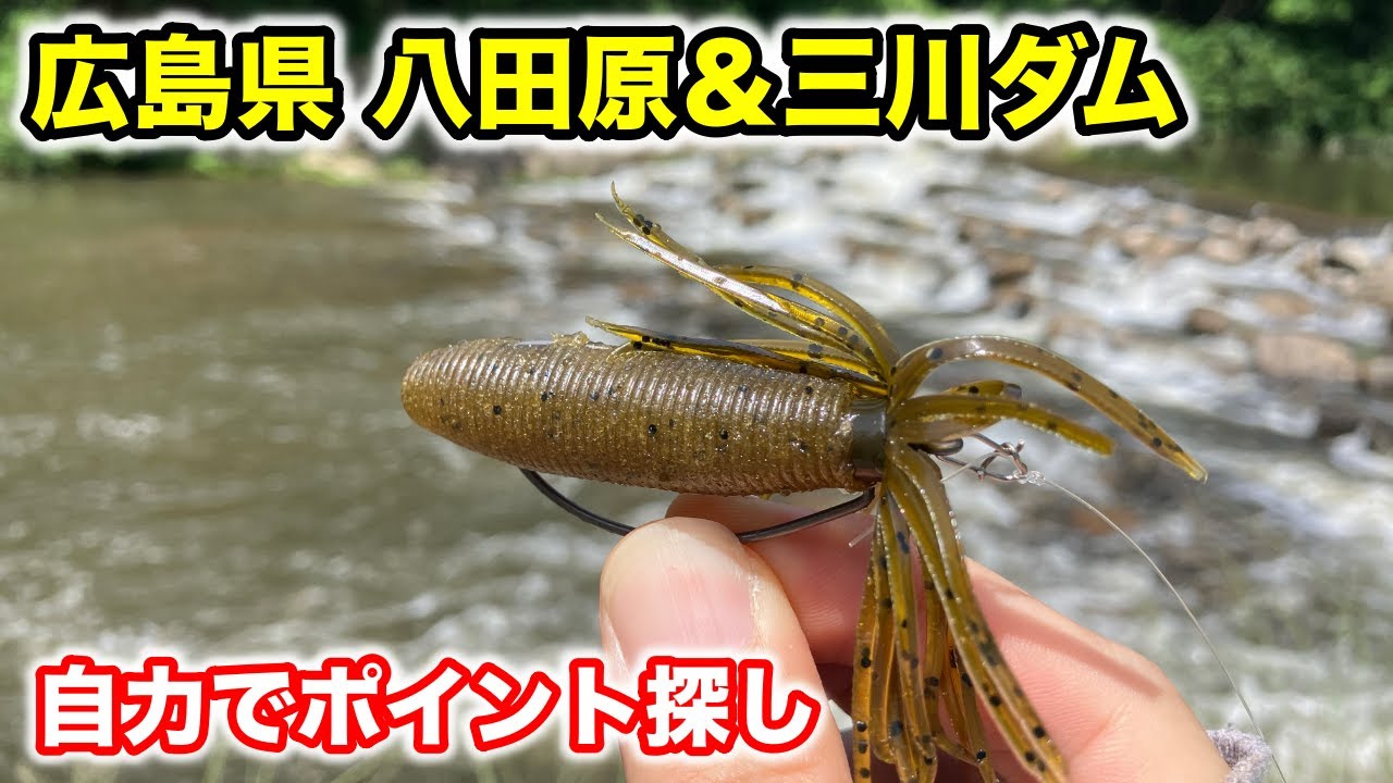 広島県八田原ダム＆三川ダムでバス釣り。電波が無く自力でポイントを探す【車中泊釣り】