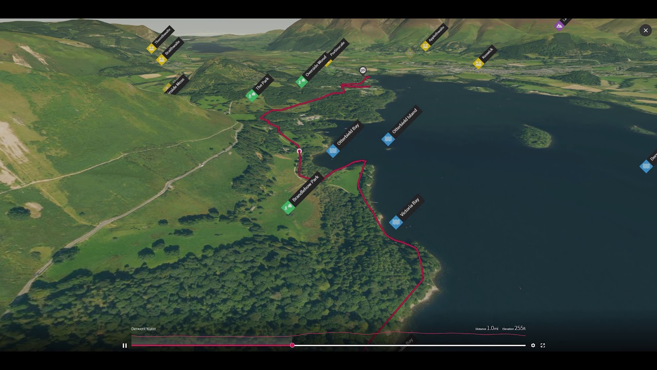 Derwent Water, North Western Lake District - 3D fly-through