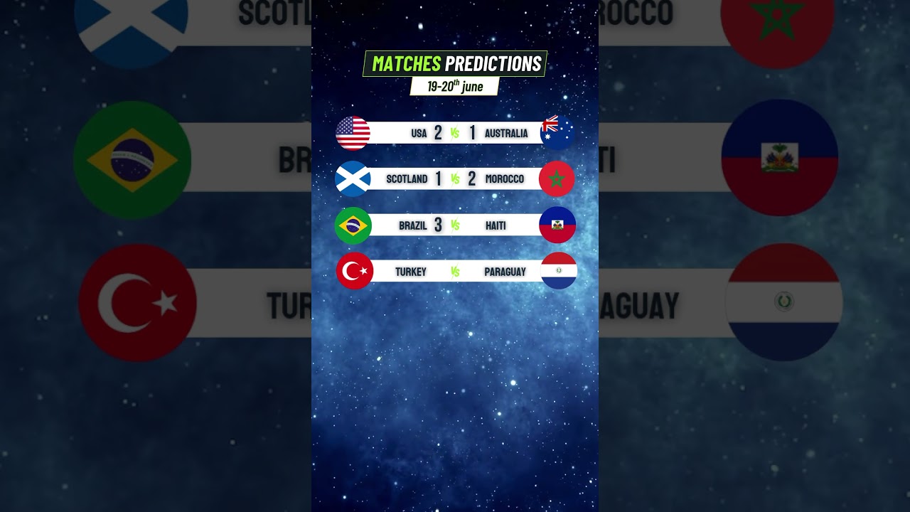 FIFA World Cup Matches Predictions ⚽| USA, Brazil, Turkey, Morocco & Scotland💰🔥 #worldcup