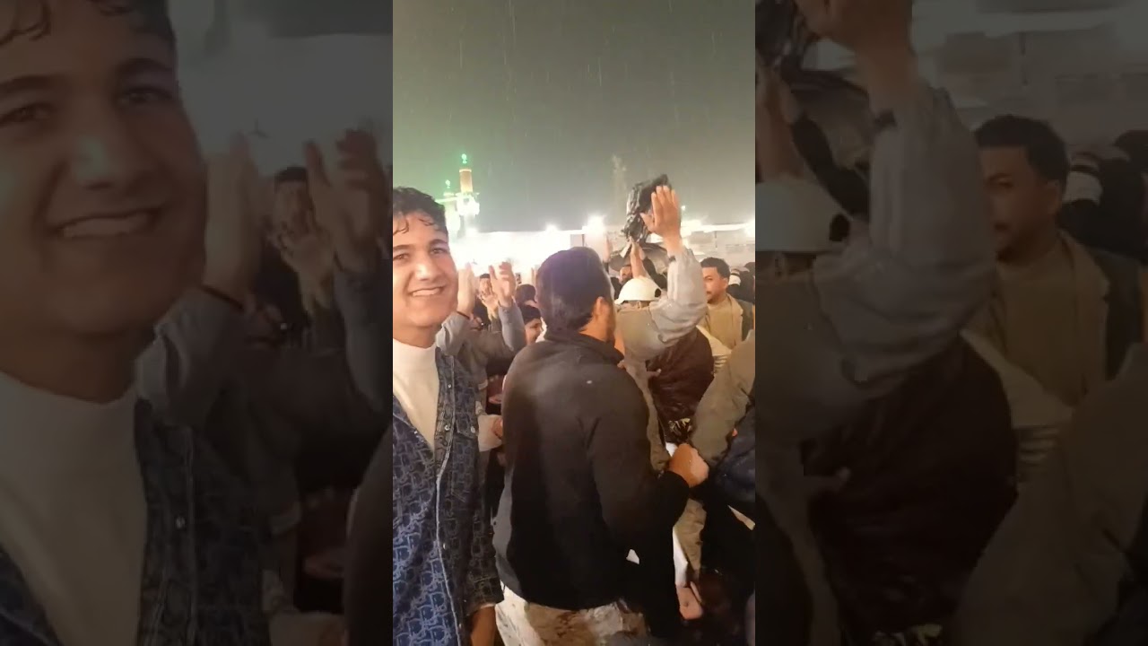 فرحة العراقيين في ذكرى ولادة الإمام المهدي منتظر في ليلة النصف من شعبان مساء الثلاثاء منطقة الكاظمية