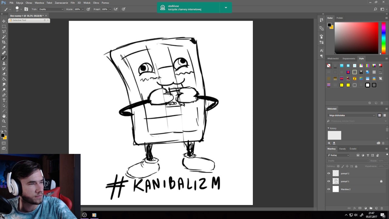 Nocne rysowanie nadruk&oacute;w na koszulki :v [Archiwum Live]