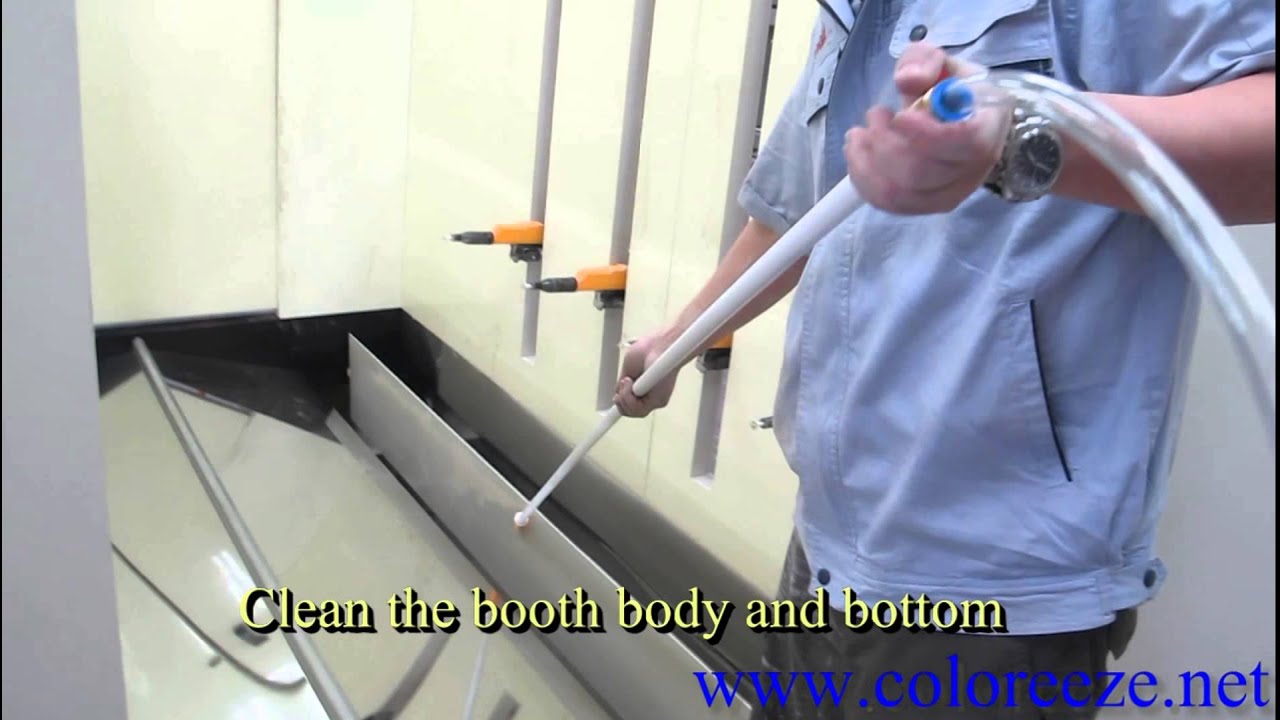Fast color change powder coating booth