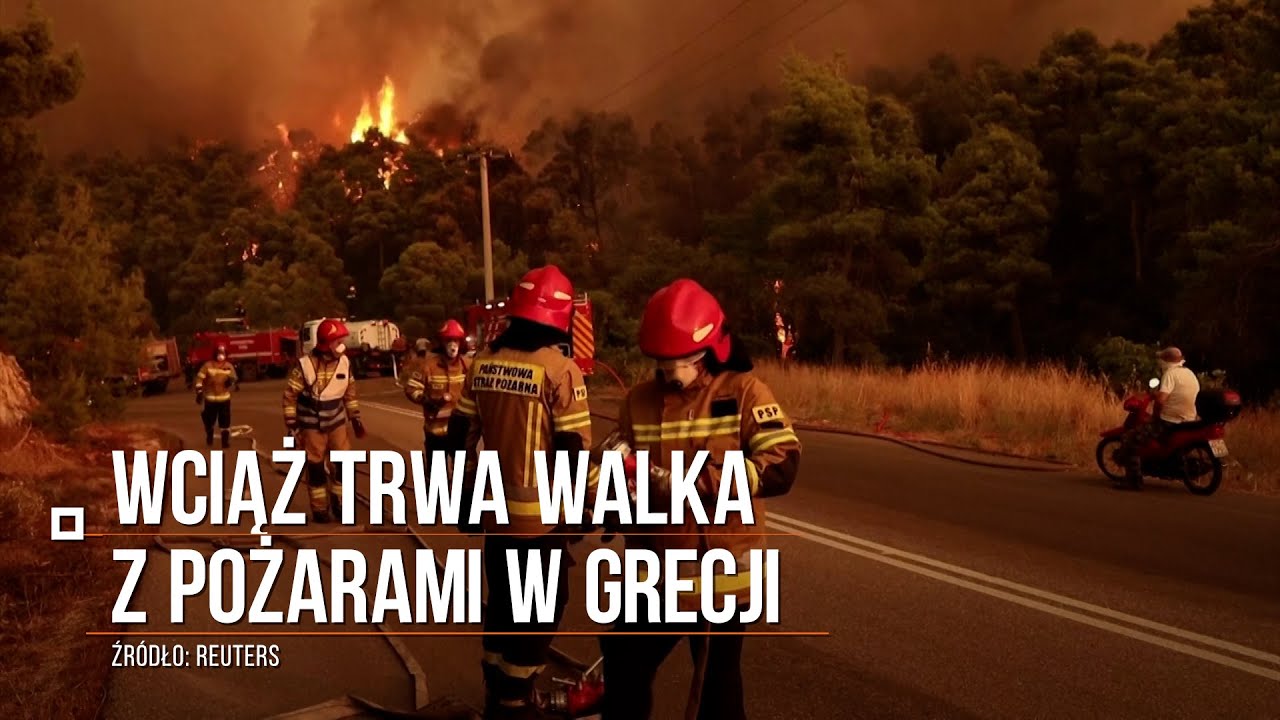 Grecja znowu walczyła z pożarami. Polscy strażacy pomogli uratować miasto Vilia