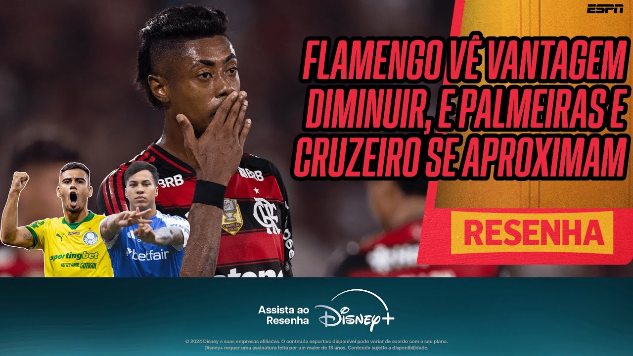 RESENHA DA RODADA AO VIVO! Flamengo v&ecirc; vantagem para Palmeiras e Cruzeiro diminuir no Brasileir&atilde;o