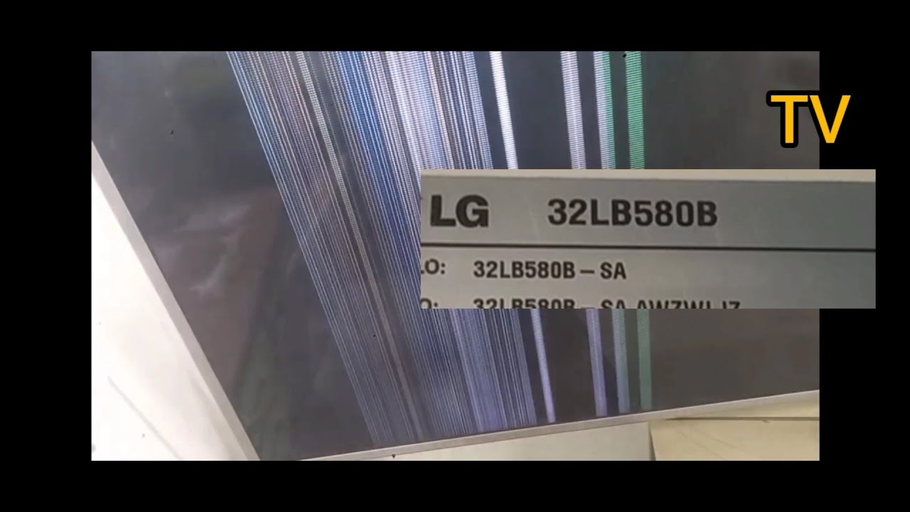 TV LG 32LB580B com tela preta e listras_veja a causa e desmontagem até a retirada da tela