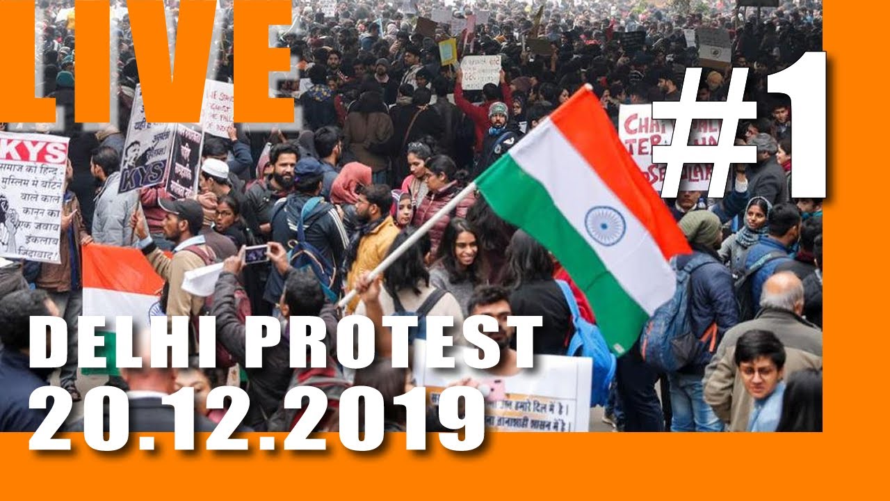 ANTI-CAA ANTI-NRC Protest in Delhi Gate 1 India 20.12.2019 LIVE Протесты в Индии Дели