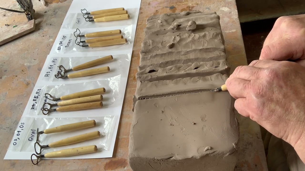 New clay handle tools for pottery.