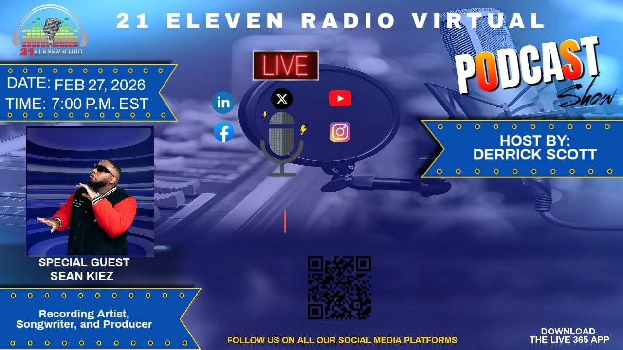 The 21 Eleven Radio Show Interview  with Sean Kiez Hosted by Derrick R Scott