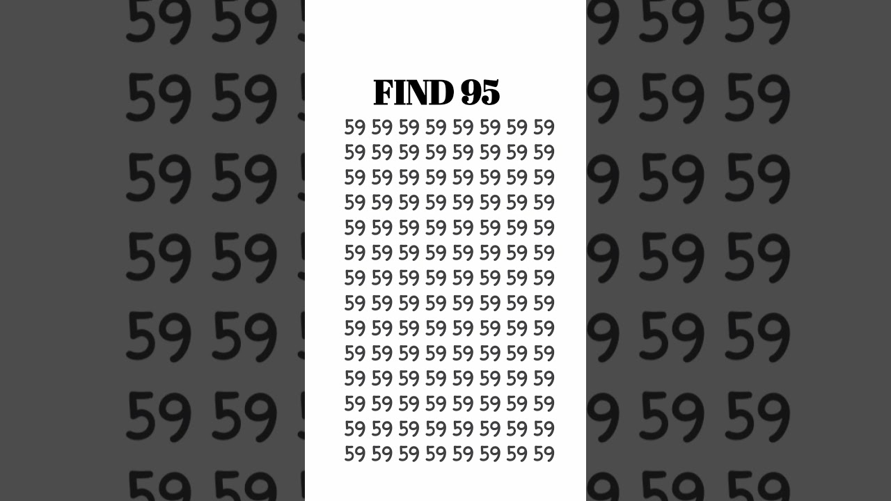 Focus eye test : Find 95 #mindset #shorts #mathematics #iqtest #maths #puzzle