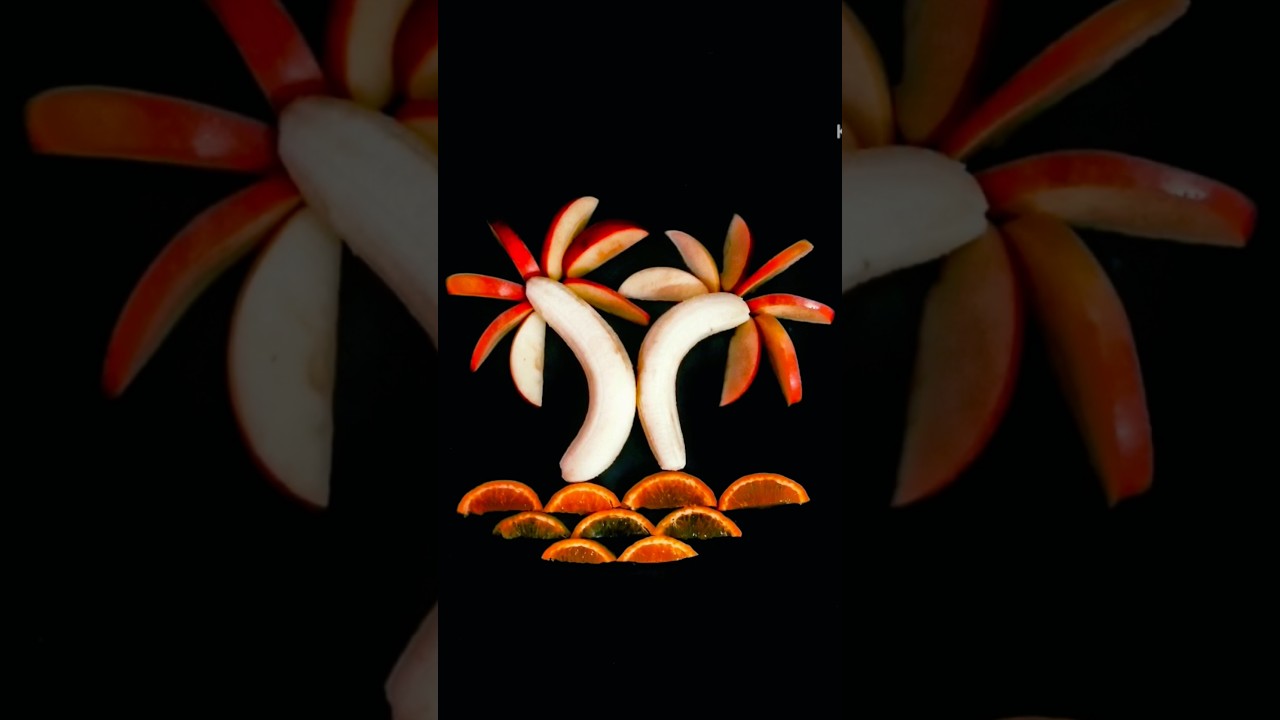 Apple Banana Orange Carving Tree Decoration 9 | Unique Trending ASMR Recipe Carving | #shorts