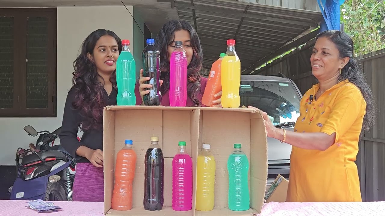 Colour water bottle challenge